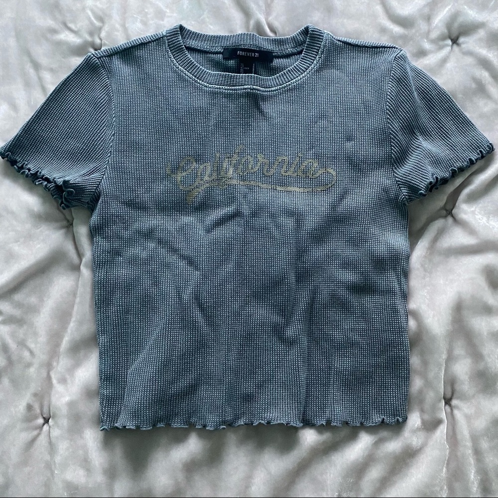 Forever 21 Gray California Crop Top
